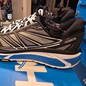 Hoka One One Unisex Mafate Speed 2 Black White 1126851-BWHT Running Shoe Mens 12